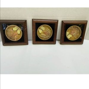 Vintage dried flower and butterfly art